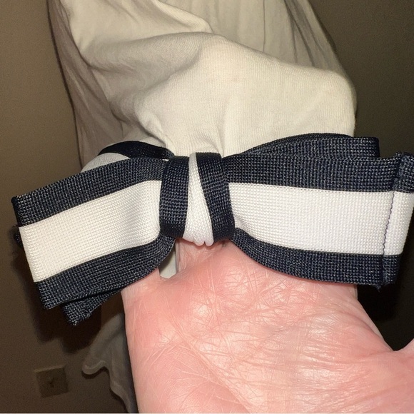 Tommy Hilfiger Women’s 100% White Cotton Navy Blue Tie Accent at Each Sleeve L - Picture 16 of 16